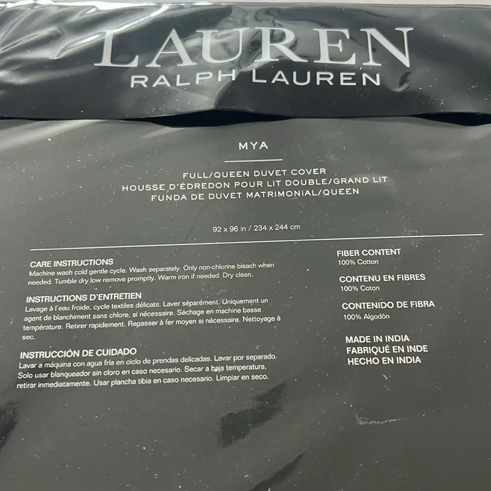 Lauren Ralph Lauren Mya Floral Duvet Cover, Navy, New, Size Queen